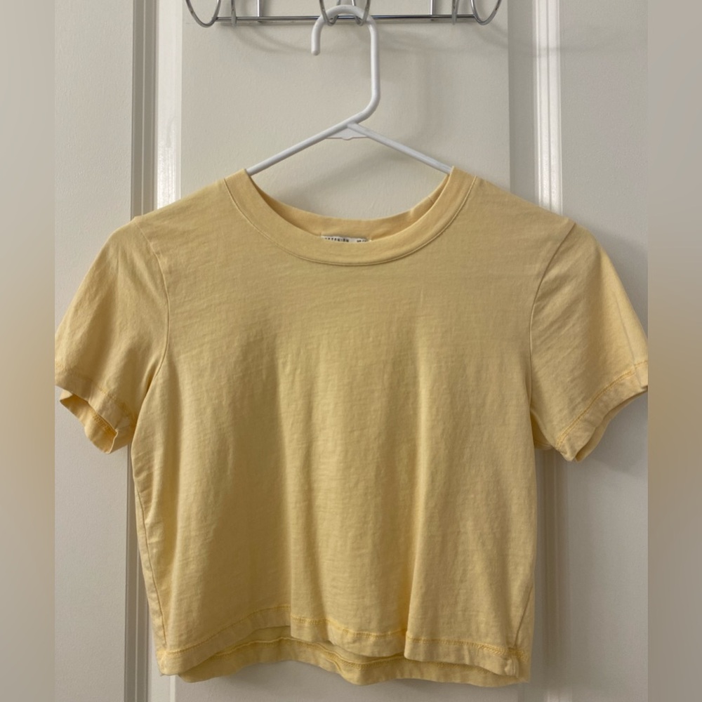 Cotton On- Pale yellow crop-top